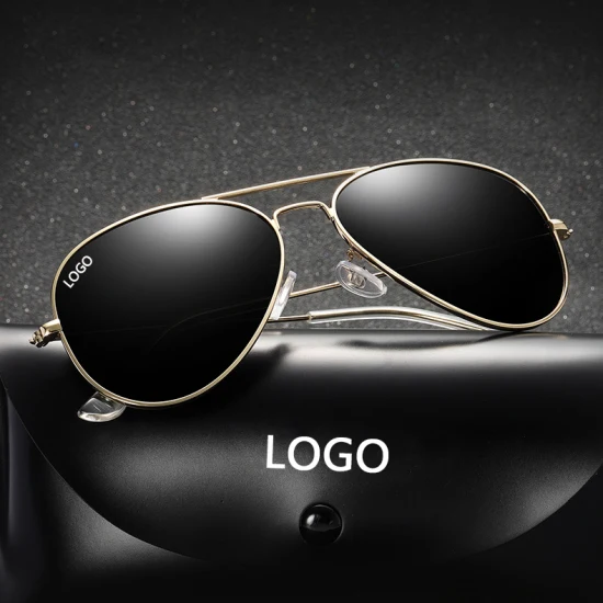 Neues Design, modisch, hochwertig, bunt, polarisiert, UV400, Piloten-Sonnenbrille, übergroßer Metallrahmen, Tac-Linse, Unisex-Sonnenbrille